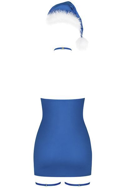 Новорічна жіноча сорочка Obsessive Kissmas chemise синій S/M 84468 фото