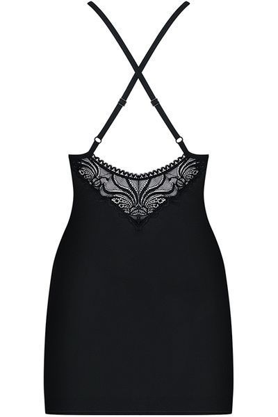 Сорочка подчеркивающая декольте Obsessive 828-CHE черный S/M 52402 фото