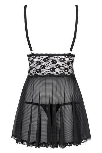 Повітряний ажурний бебідол Obsessive Letica babydoll чорний L/XL 78277 фото