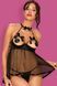 Повітряний відкритий бебідол Obsessive Delishya babydoll чорний L/XL 85651 фото 1
