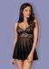 Повітряний ажурний бебідол Obsessive Letica babydoll чорний L/XL 78277 фото 1