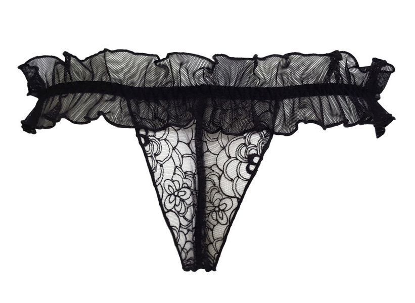 Трусики-стрінги з рюшами Beauty Night Elisa чорний S/M 74310 фото