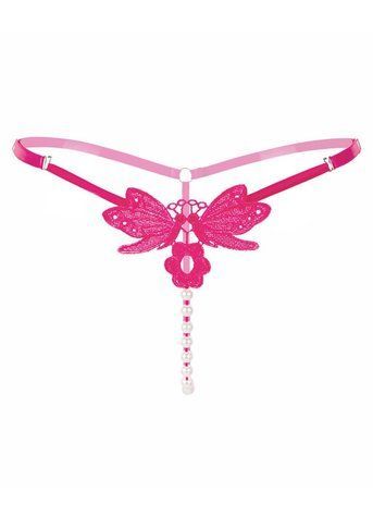 Стринги с жемчужной нитью Pink розовый One Size 52363 фото
