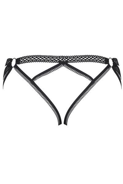 Откровенный пояс-трусики Obsessive Darkie garter belt черный S/M 78154 фото