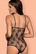 Прозоре боді з гіпюру Obsessive Jennifairy teddy чорний S/M 83777 фото 2