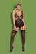 Оригинальный корсет из черного кружева и тюля Obsessive Swanita corset черный L/XL 22568 фото 3