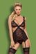 Оригинальный корсет из черного кружева и тюля Obsessive Swanita corset черный L/XL 22568 фото 1