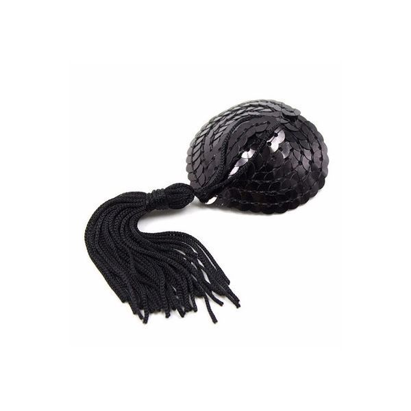 Наклейки для груди Sunspice с блестками Black черный One Size 37074 фото