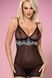 Сексуальна сорочка з vintage візерунком Obsessive 840-CHE чорно-білий S/M 53152 фото 1