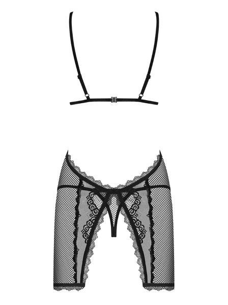 Рубашка у сітку Obsessive Millagro chemise чорний S/M 86273 фото