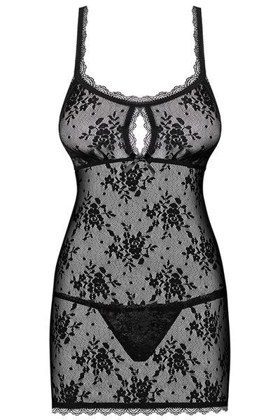 Ажурний бебідол Obsessive Behindy babydoll чорний S/M 78320 фото