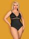 Атласное боди со шнуровкой Obsessive Lolitte teddy черный S/M 77890 фото 4