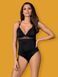 Атласное боди со шнуровкой Obsessive Lolitte teddy черный S/M 77890 фото 1
