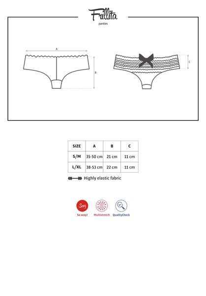 Трусики с рюшами на задней части Obsessive Frillita panties черный L/XL 12543 фото