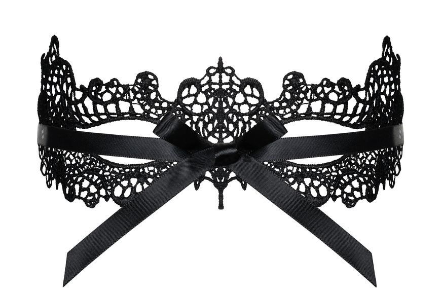 Гипюровая маска на завязках Obsessive A701 черный One Size 24130 фото