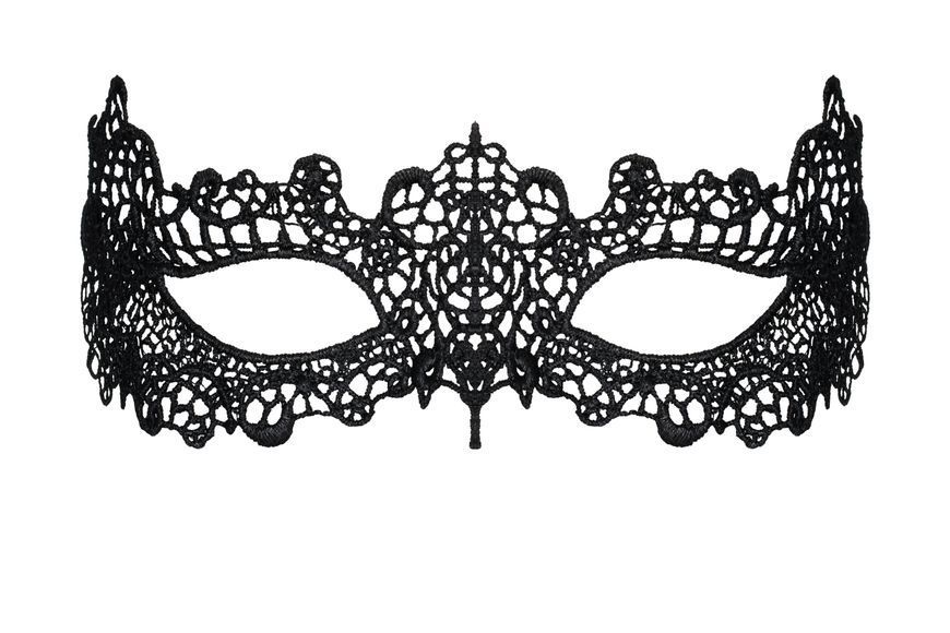 Гипюровая маска на завязках Obsessive A701 черный One Size 24130 фото