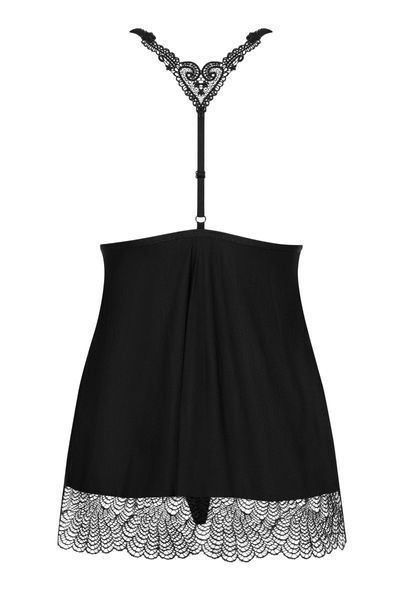 Бебідол з мереживом Obsessive Chiccanta babydoll чорний S/M 83114 фото