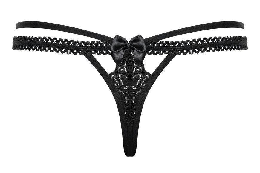 Стринги с двойным пояском Obsessive Wonderia thong черный L/XL 24132 фото