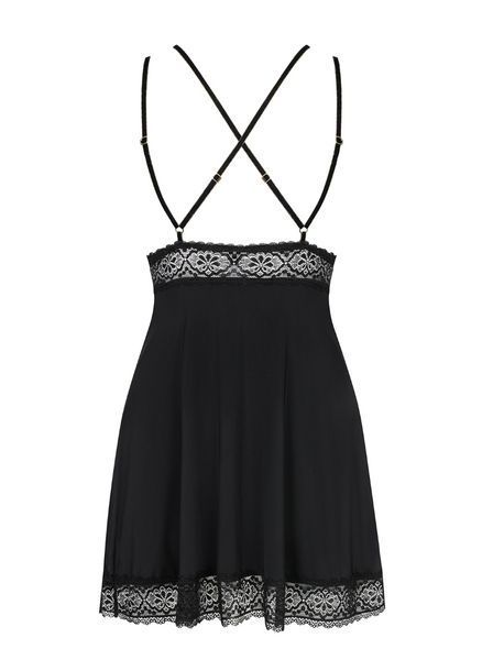 Розкішний бебідол Obsessive Lolitte babydoll чорний XXL 77891 фото