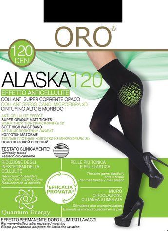 Колготки з антицелюлітним ефектом Oro Alaska 120 den чорний S 83876 фото