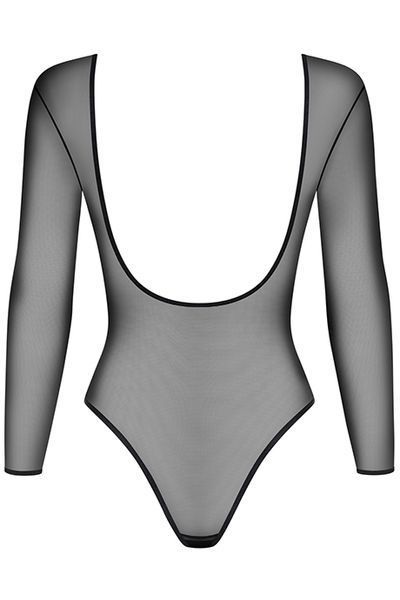 Прозоре боді з рукавами Obsessive B124 чорний S/M 84130 фото