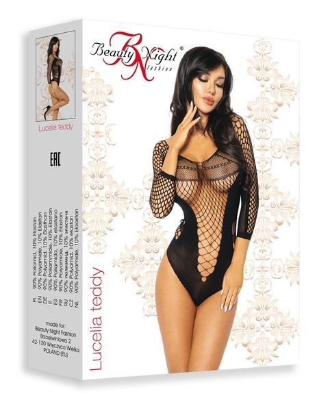 Боді з відкритою спинкою Beauty Night Lucelia teddy чорний S/M/L 85874 фото