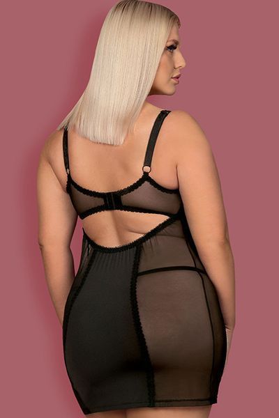 Стройна сорочка Obsessive Amallie chemise чорний S/M 84780 фото
