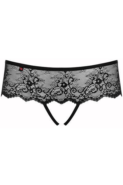 Слипы Obsessive Merossa crotchless panties черный S/M 25548 фото