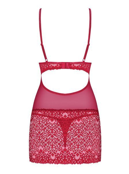 Сексуальна жіноча сорочка Obsessive Lividia chemise червоний S/M 83219 фото