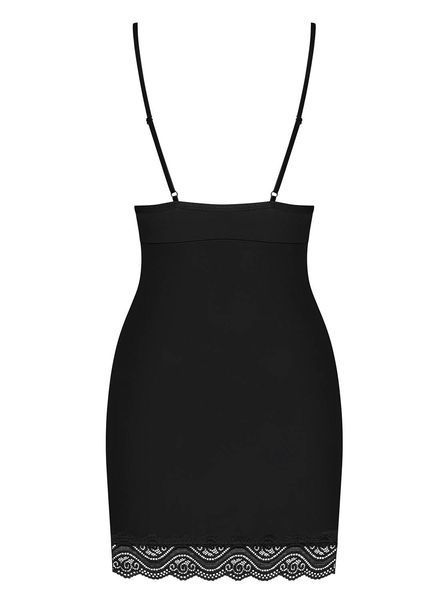 Жіноча сорочка, що обтягує, Obsessive Diyosa chemise чорний S/M 85479 фото
