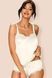 Атласный комплект с шортиками Obsessive Prima Neve top экри S/M 85826 фото 1