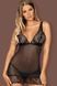 Сорочка з оригінальним візерунком Obsessive Firella chemise чорний S/M 84782 фото 1