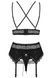 Еротичний комплект: пояс, бюст та стрінги Obsessive Lolitte set чорний S/M 78134 фото 4