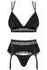 Еротичний комплект: пояс, бюст та стрінги Obsessive Lolitte set чорний S/M 78134 фото 3