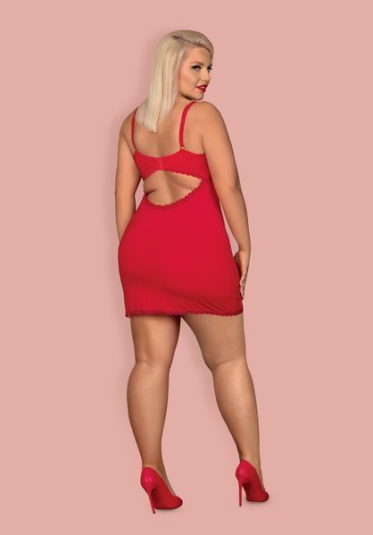 Рубашка з відкритою спинкою Obsessive Jolierose chemise червоний S/M 78263 фото