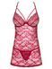 Бебідол із гіпюру Obsessive Ivetta babydoll бордовий S/M 85481 фото 3