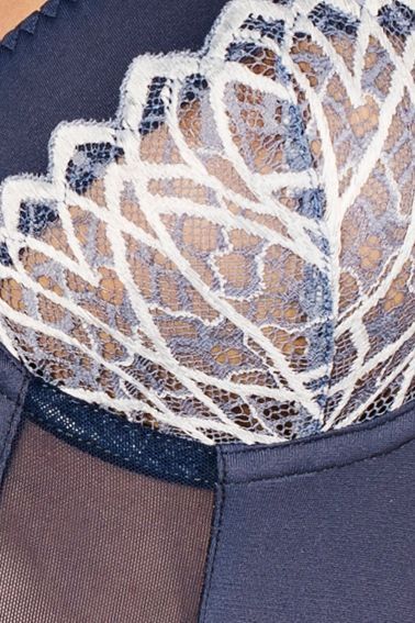 Сексуальный корсет с итальянским кружевом Passion Fleur corset синий L/XL 75420 фото