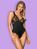 Боди с цветочным кружевом Obsessive Luvae teddy черный S/M 83432 фото