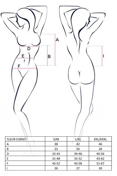 Сексуальный корсет с итальянским кружевом Passion Fleur corset синий L/XL 75420 фото