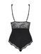 Боди с цветочным кружевом Obsessive Luvae teddy черный S/M 83432 фото 4