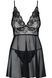 Прозорий бебідол Obsessive Idillia babydoll чорний XXL 78139 фото 2