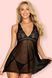 Повітряний бебідол та стрінги Obsessive Sweetia babydoll чорний L/XL 86119 фото 1