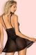 Повітряний бебідол та стрінги Obsessive Sweetia babydoll чорний L/XL 86119 фото 2
