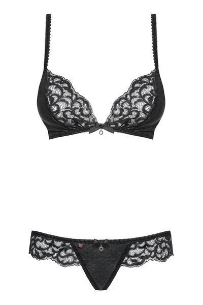 Сексуальный кружевной комплект Obsessive Laluna set черный S/M 78266 фото