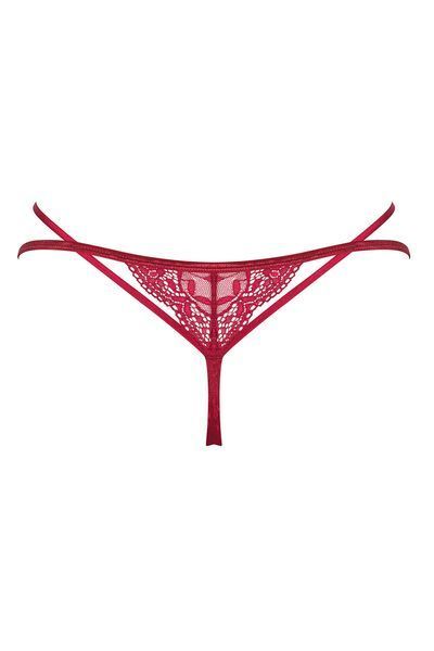 Стринги с парной резинкой Obsessive Ivetta thong бордовый S/M 85485 фото