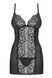 Сорочка з мереживною вставкою Obsessive Laluna chemise чорний S/M 78267 фото 3
