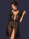 Прозорий пеньюар із прикрасою для шиї Obsessive Lucita peignoir чорний S/M 85486 фото 1
