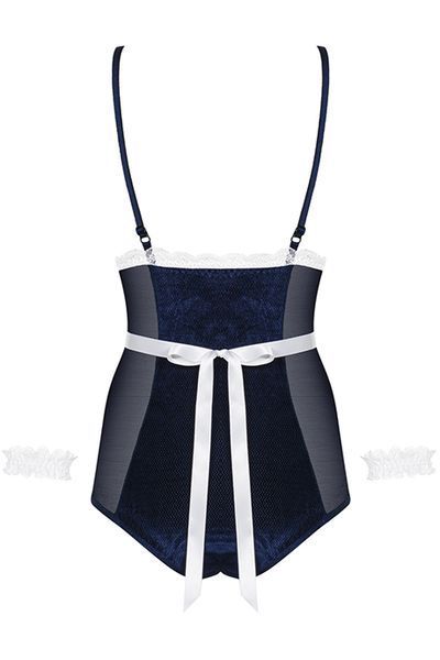 Костюм гарячої покоївки Obsessive Maid синьо-білий S/M 78150 фото