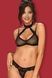 Комплект із прозорого тюлю в цятку Obsessive Claudusia set чорний S/M 85644 фото 1