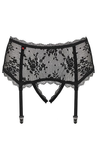 Пояс-трусики с прорезью Obsessive Behindy garter belt черный S/M 78334 фото